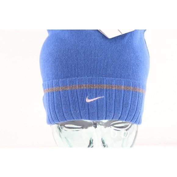 NOS Vintage Nike Travis Scott Mini Swoosh Winter Beanie Hat Cap Blue Womens main image 5
